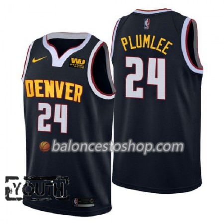 Camiseta Niños NBA Denver Nuggets Mason Plumlee 24 2018-2019 Nike Navy Swingman